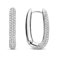 Ti Sento Cubic Zirconia Set Oval Hoop Earrings - Michael Jones Jeweller