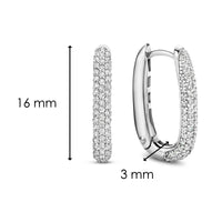 Ti Sento Cubic Zirconia Set Oval Hoop Earrings