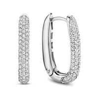 Ti Sento Cubic Zirconia Set Oval Hoop Earrings