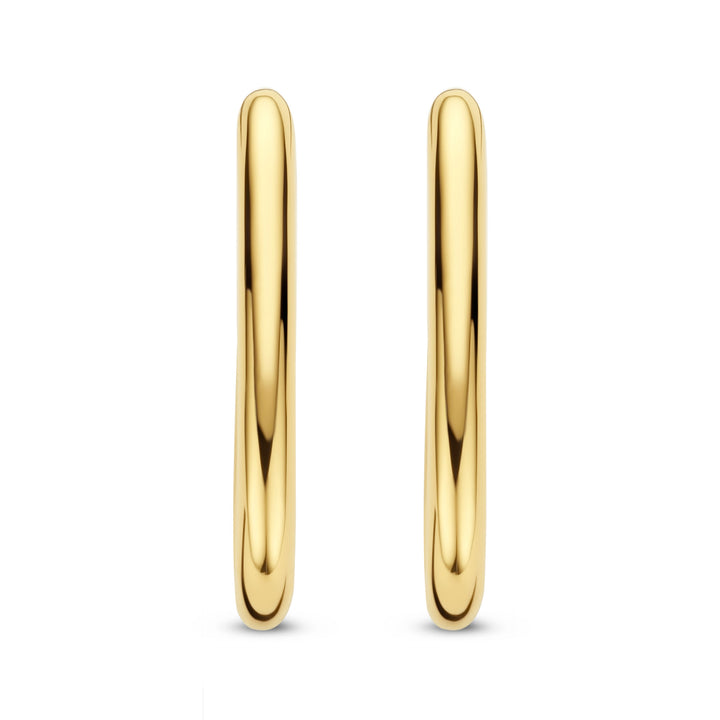 Ti Sento Yellow Gold Plated Enlongated Oval Hoop Earrings - Michael Jones Jeweller