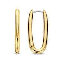 Ti Sento Yellow Gold Plated Enlongated Oval Hoop Earrings - Michael Jones Jeweller