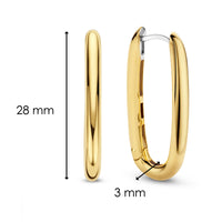 Ti Sento Yellow Gold Plated Enlongated Oval Hoop Earrings