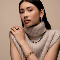Ti Sento Yellow Gold Plated Enlongated Oval Hoop Earrings - Michael Jones Jeweller