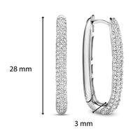 Ti Sento Cubic Zirconia Set Elongated Oval Hoop Earrings