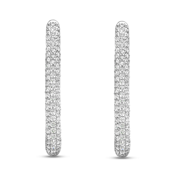 Ti Sento Cubic Zirconia Set Elongated Oval Hoop Earrings 7902ZI