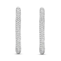 Ti Sento Cubic Zirconia Set Elongated Oval Hoop Earrings