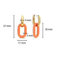 Ti Sento Yellow Gold Plated Orange Oval Link Drop Earrings - Michael Jones Jeweller