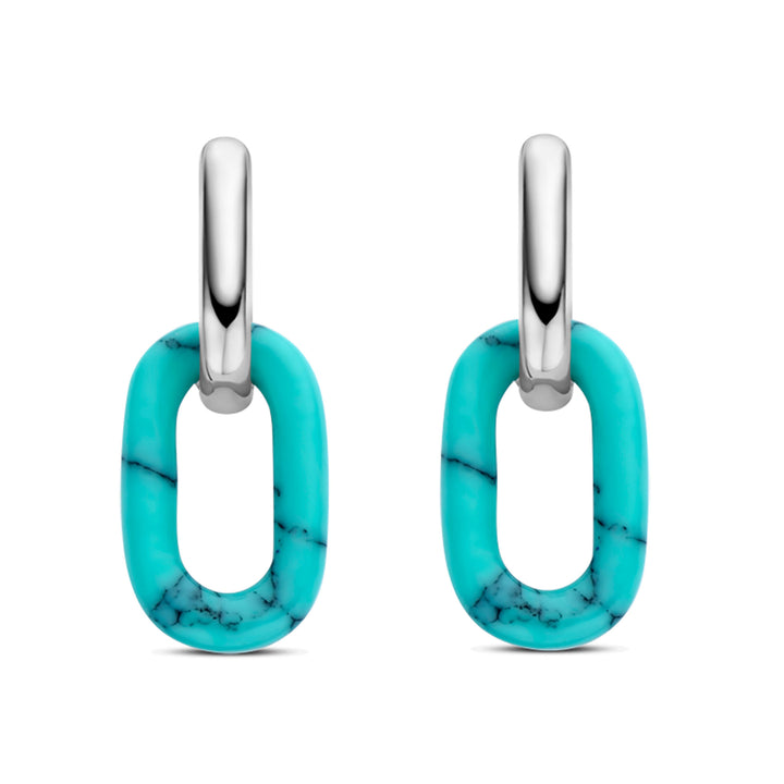 Ti Sento Turquoise Blue Oval Link Drop Earrings - Michael Jones Jeweller