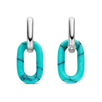 Ti Sento Turquoise Blue Oval Link Drop Earrings - Michael Jones Jeweller