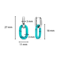 Ti Sento Turquoise Blue Oval Link Drop Earrings - Michael Jones Jeweller