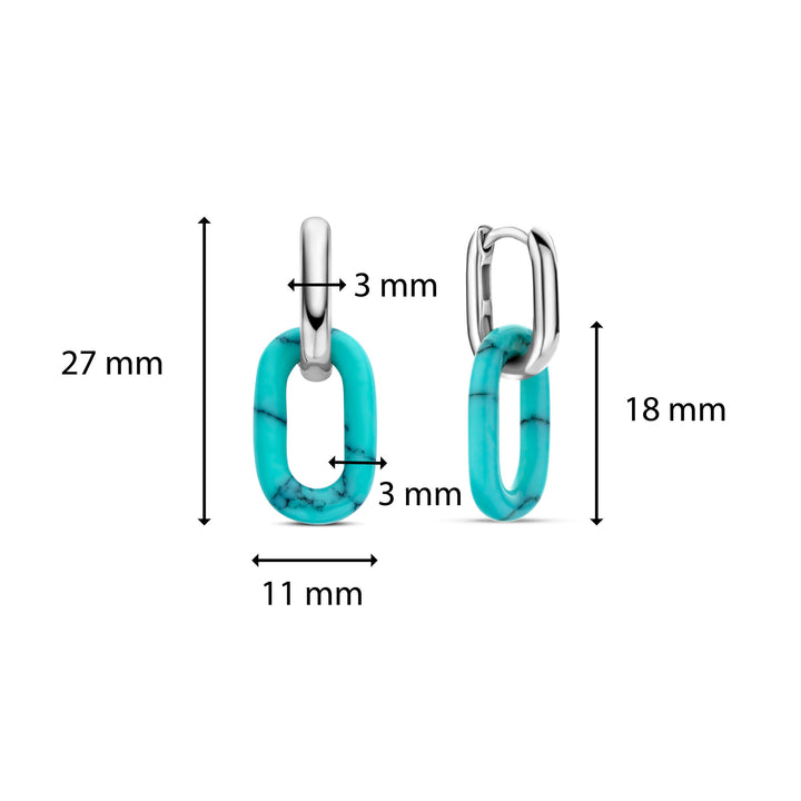 Ti Sento Turquoise Blue Oval Link Drop Earrings - Michael Jones Jeweller