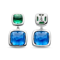 Ti Sento Dark Blue and Green Stone Drop Earrings - Michael Jones Jeweller