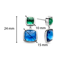 Ti Sento Dark Blue and Green Stone Drop Earrings - Michael Jones Jeweller