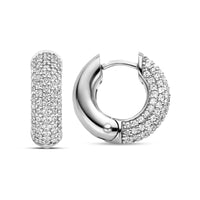 Ti Sento Pavé Cubic Zirconia Hoop Earrings