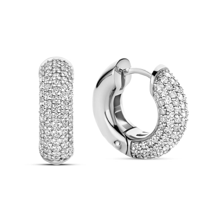 Ti Sento Pavé Cubic Zirconia Hoop Earrings