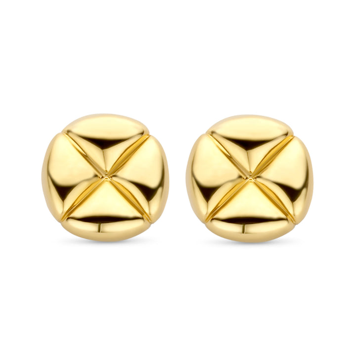 Ti Sento Yellow Gold Plated Clover Patterned Stud Earrings - Michael Jones Jeweller