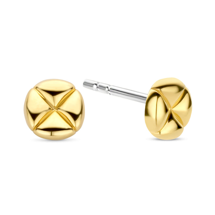 Ti Sento Yellow Gold Plated Clover Patterned Stud Earrings - Michael Jones Jeweller