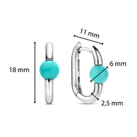 Ti Sento Turquoise Blue Oval Link Hoop Earrings - Michael Jones Jeweller