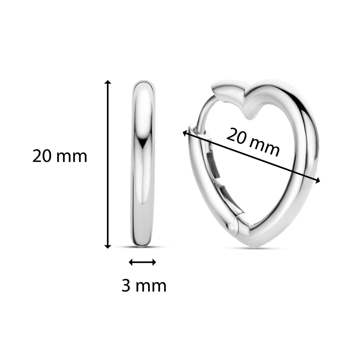 Ti Sento Heart Shaped Hoop Earrings - Michael Jones Jeweller