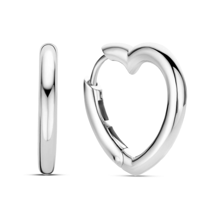 Ti Sento Heart Shaped Hoop Earrings