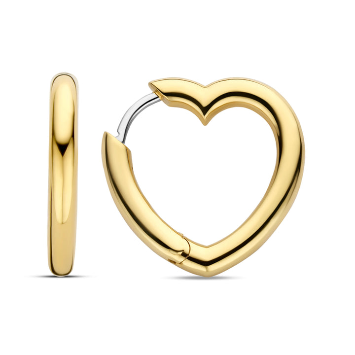 Ti Sento Yellow Gold Plated Heart Shaped Hoop Earrings - Michael Jones Jeweller