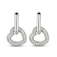 Ti Sento Pavé Cubic Zirconia Heart Oval Link Drop Earrings