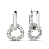 Ti Sento Pavé Cubic Zirconia Heart Oval Link Drop Earrings - Michael Jones Jeweller