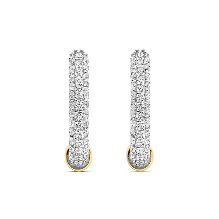 Ti Sento Yellow Gold Plated Cubic Zirconia Hoop Earrings - Michael Jones Jeweller
