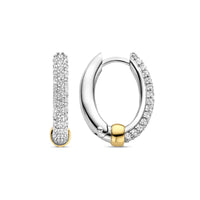Ti Sento Yellow Gold Plated Cubic Zirconia Hoop Earrings - Michael Jones Jeweller