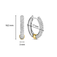 Ti Sento Yellow Gold Plated Cubic Zirconia Hoop Earrings - Michael Jones Jeweller