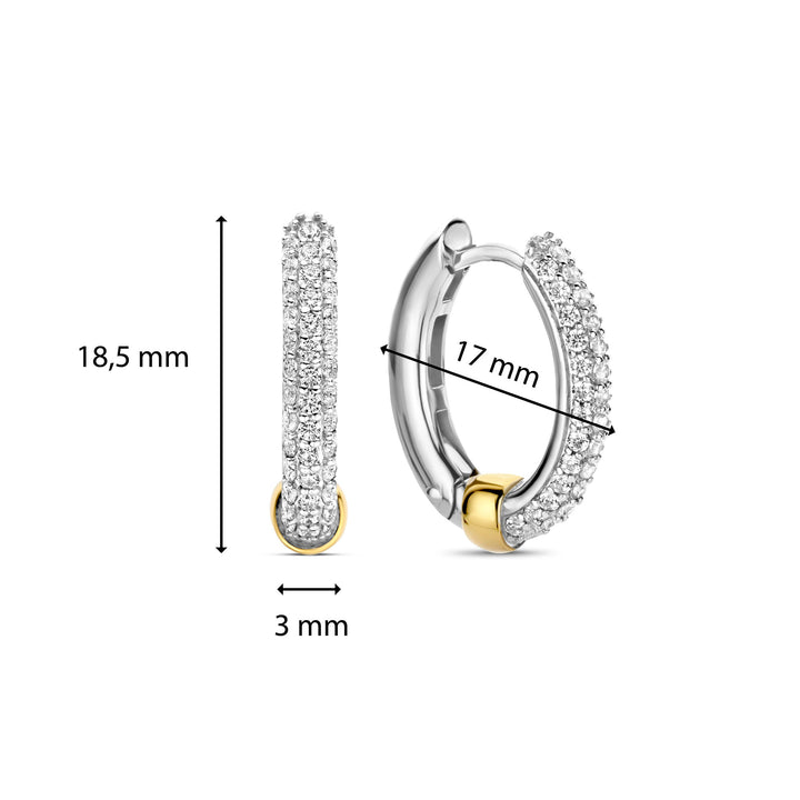 Ti Sento Yellow Gold Plated Cubic Zirconia Hoop Earrings - Michael Jones Jeweller
