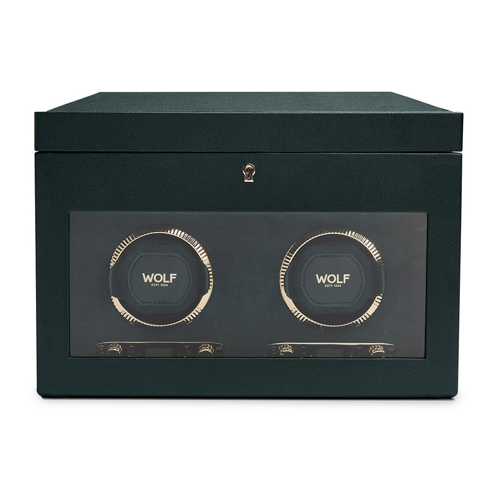 Wolf British Racing Green Double Watch Winder - Michael Jones Jeweller