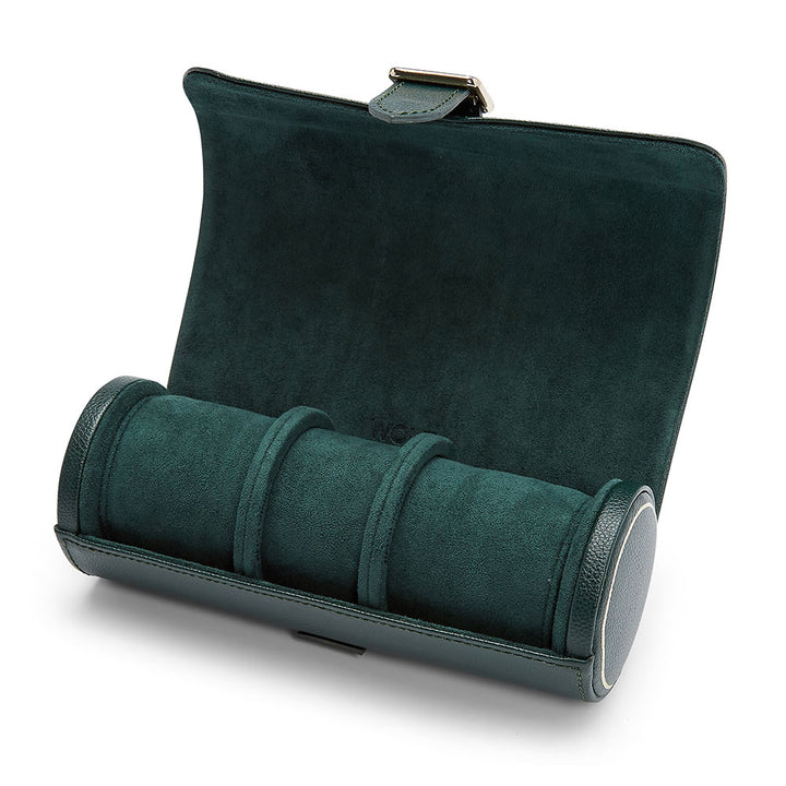 Wolf British Racing Green Triple Watch Roll - Michael Jones Jeweller