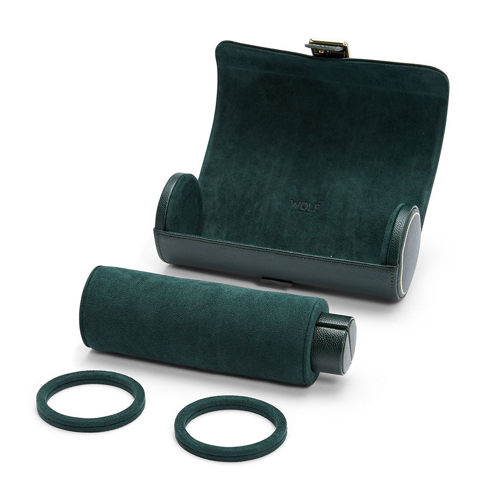 Wolf British Racing Green Triple Watch Roll - Michael Jones Jeweller