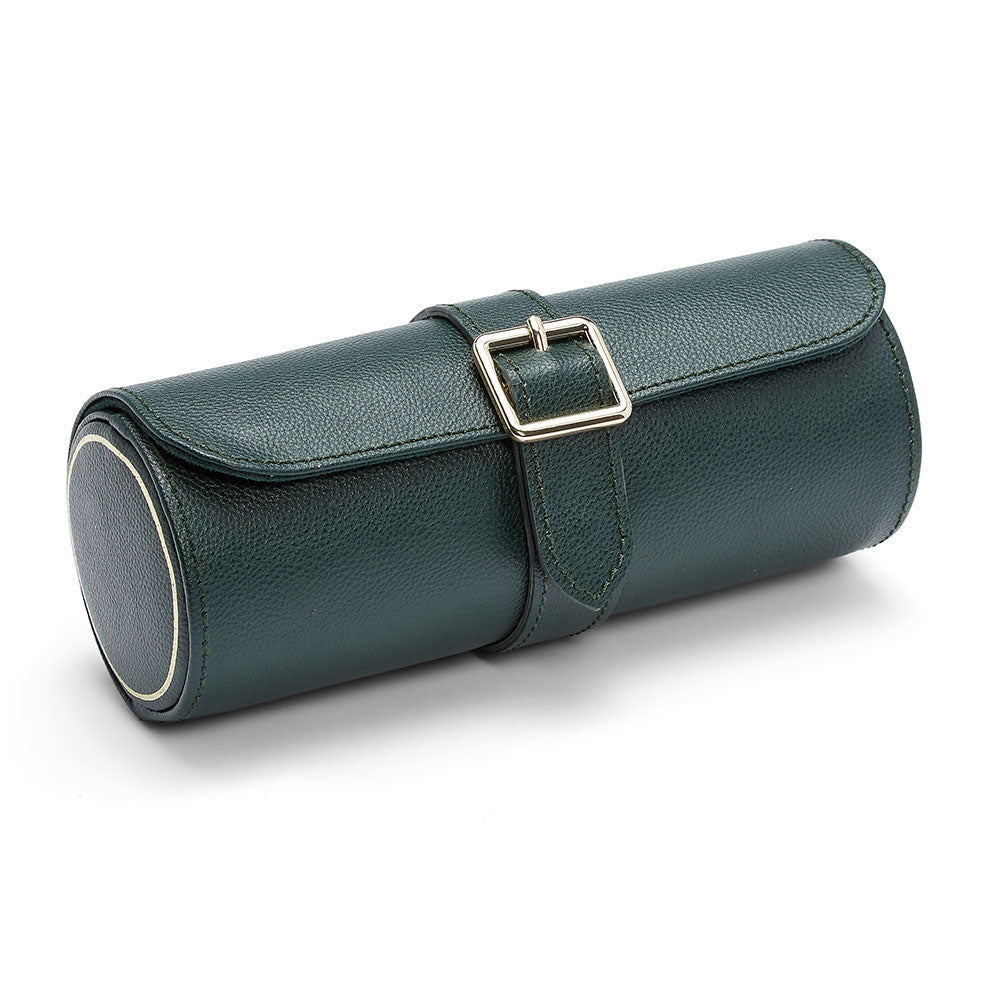 Wolf British Racing Green Triple Watch Roll - Michael Jones Jeweller