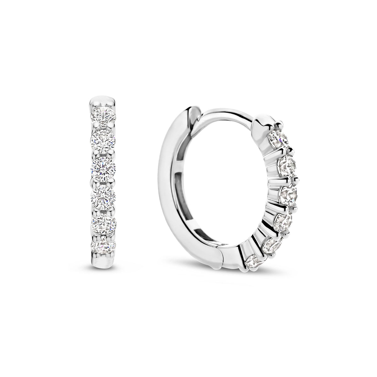 Ti Sento Cubic Zirconia Small 14mm Huggy Hoop Earrings - Michael Jones Jeweller