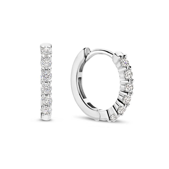 Ti Sento Cubic Zirconia Small 14mm Huggy Hoop Earrings