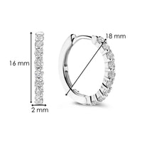 Ti Sento Cubic Zirconia Medium 18mm Huggy Hoop Earrings