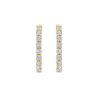 Ti Sento Yellow Gold Plated Cubic Zirconia Medium 18mm Huggy Hoop Earrings - Michael Jones Jeweller