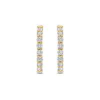 Ti Sento Yellow Gold Plated Cubic Zirconia Medium 18mm Huggy Hoop Earrings