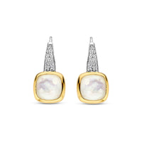 Ti Sento Yellow Gold Plated Mother of Pearl White Drop Earrings - Michael Jones Jeweller