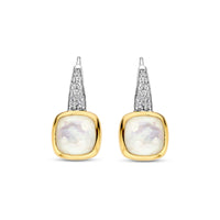 Ti Sento Yellow Gold Plated Mother of Pearl White Drop Earrings