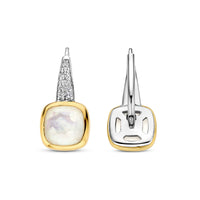 Ti Sento Yellow Gold Plated Mother of Pearl White Drop Earrings - Michael Jones Jeweller