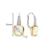 Ti Sento Yellow Gold Plated Mother of Pearl White Drop Earrings