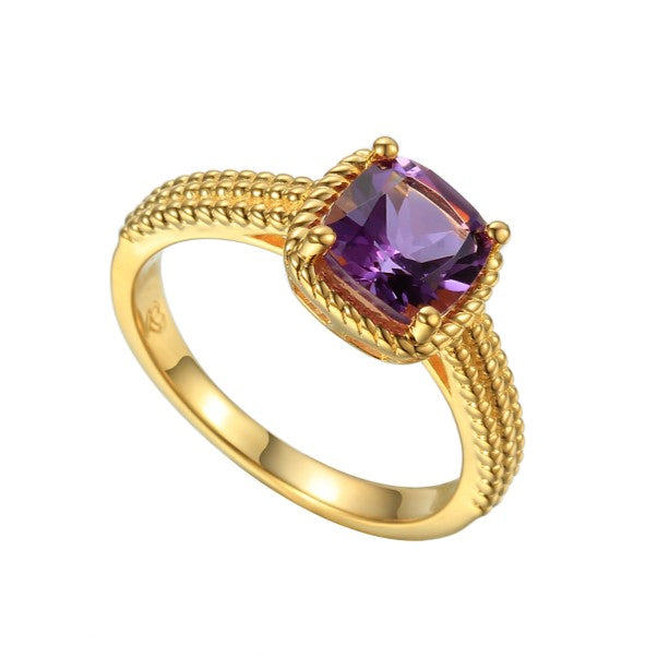 9ct yellow gold 1.50ct Amethyst Ring