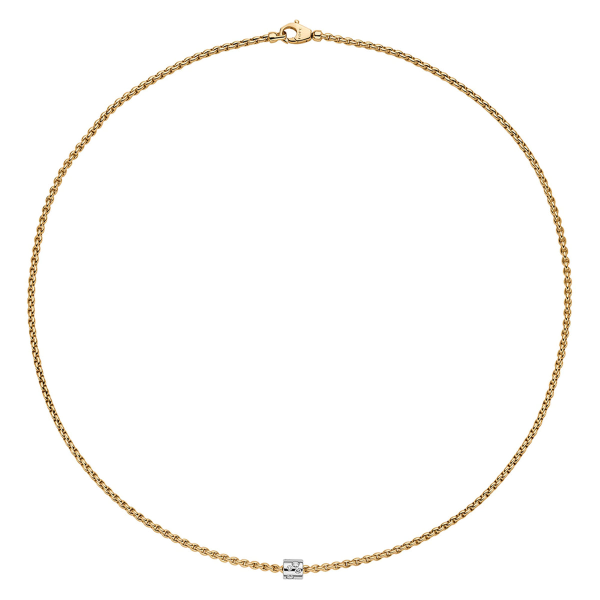FOPE Aria 18ct Yellow Gold 0.17ct Diamond Set Necklace 43cm - Michael Jones Jeweller