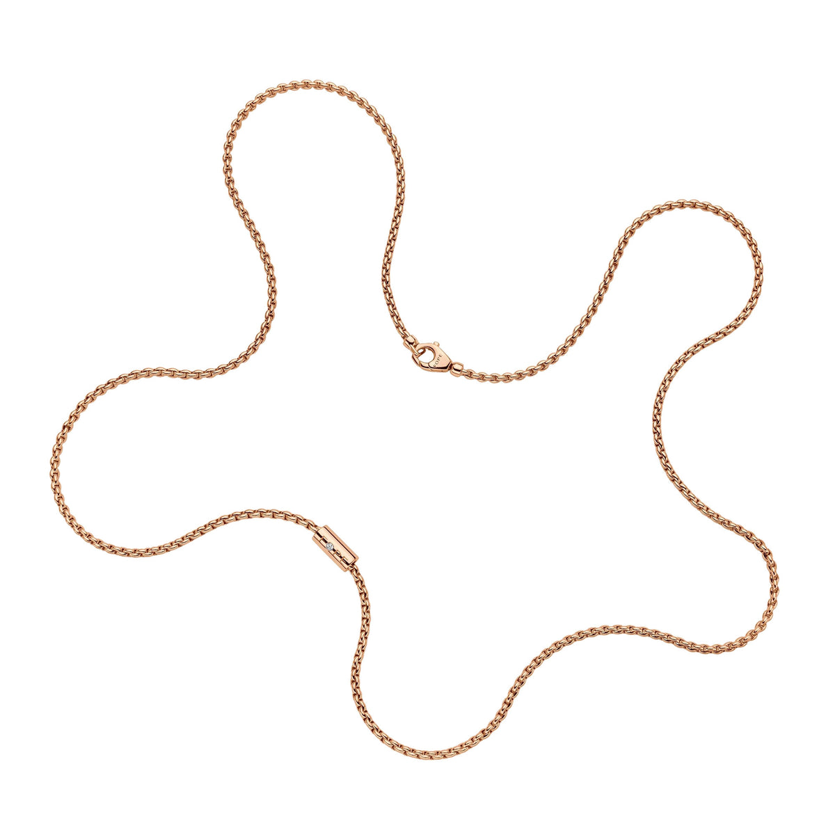 FOPE Aria 18ct Rose Gold 0.02ct Diamond Set Necklace 43cm - Michael Jones Jeweller