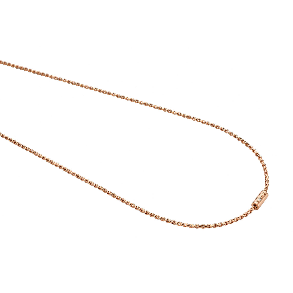 FOPE Aria 18ct Rose Gold 0.02ct Diamond Set Necklace 43cm - Michael Jones Jeweller