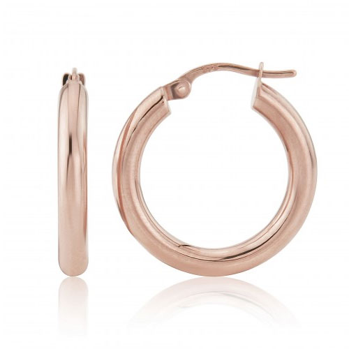 Small 9ct Rose Gold Hoop Earrings - Michael Jones Jeweller