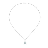 Amore Silver Aquamarine Cluster Necklace